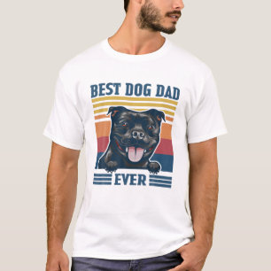 Mannen Best Staffordshire Bull Terrier Dad over Fu T-shirt