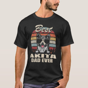 Mannen beste Akita Dad Oover Vaderdag Cool Dog Vin T-shirt