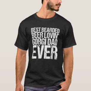 Mannen Beste Baard Bier Minnende Corgi Vader Huisd T-shirt