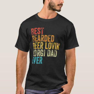 Mannen Beste Baard Bier Minnende Corgi Vader Huisd T-shirt
