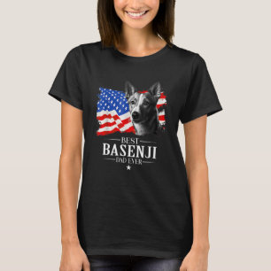 Mannen beste basenji vader ooit Amerikaanse vlag v T-shirt