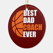 Mannen beste Basketball Papa Coach Ever Vader Keramisch Ornament (Links)