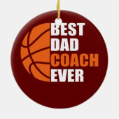Mannen beste Basketball Papa Coach Ever Vader Keramisch Ornament (Achterkant)