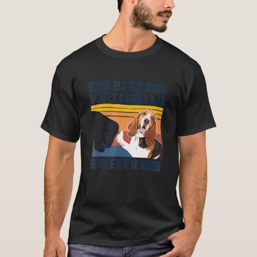 Mannen Beste Basset Hound Papa Ever Dog Vaderdag T-shirt (Voorkant)