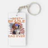Mannen beste beagle pa ooit Hondenliefhebber Ameri Sleutelhanger (achterkant)