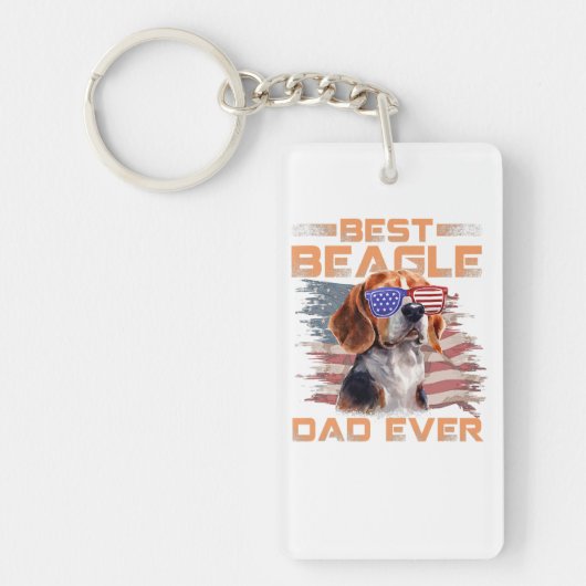 Mannen beste beagle pa ooit Hondenliefhebber Ameri Sleutelhanger (Voorkant)