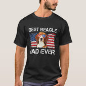 Mannen beste beagle vader ooit Amerikaanse vlagvad T-shirt (Voorkant)