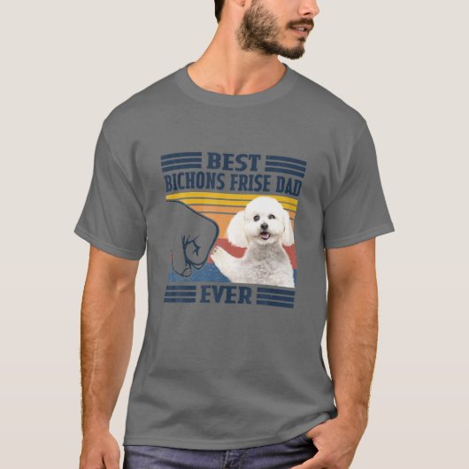 Mannen beste bichon vader ooit vaderdag t-shirt (Voorkant)