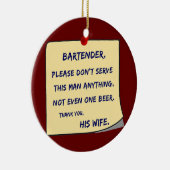 Mannen Beste bierdrinker Bartender Keramisch Ornament (Rechts)