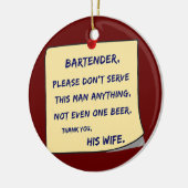 Mannen Beste bierdrinker Bartender Keramisch Ornament (Links)