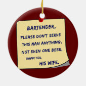 Mannen Beste bierdrinker Bartender Keramisch Ornament (Achterkant)