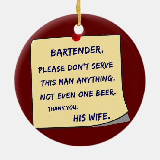 Mannen Beste bierdrinker Bartender Keramisch Ornament (Achterkant)