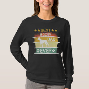 Mannen beste bokser vader ooit retro hond t-shirt