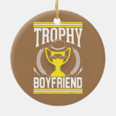 Mannen beste Boyvriend Trophy Mustache Keramisch Ornament (Achterkant)