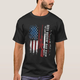 Mannen Beste Buckin Dad Ooit Vlag Amerikaanse Hert T-shirt