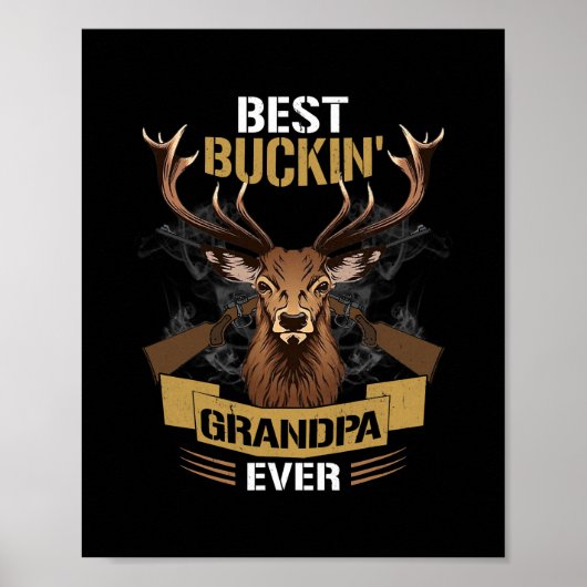 Mannen beste Buckin-opa ooit dierbare jagers Poster (Voorkant)