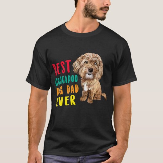 Mannen beste Cockapoo Dog Pap op vaderdag grappigh T-shirt (Voorkant)