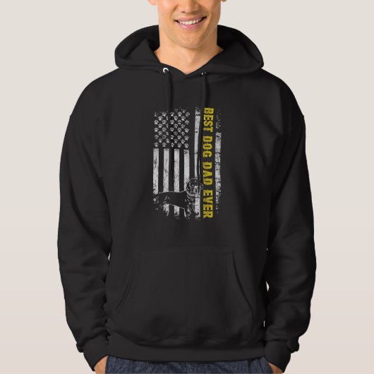 Mannen beste dachshund vader ooit Amerikaanse vlag Hoodie (Voorkant)