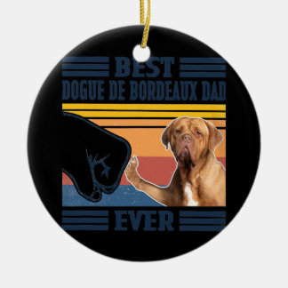 Mannen beste dogue de Bordeaux papa ooit grappige  Keramisch Ornament
