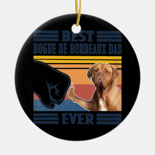 Mannen beste dogue de Bordeaux papa ooit grappige  Keramisch Ornament (Voorkant)