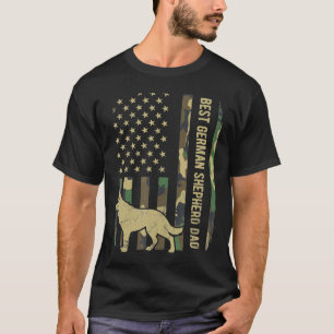 Mannen beste herdershond Vader Camouflage Ameri T-shirt