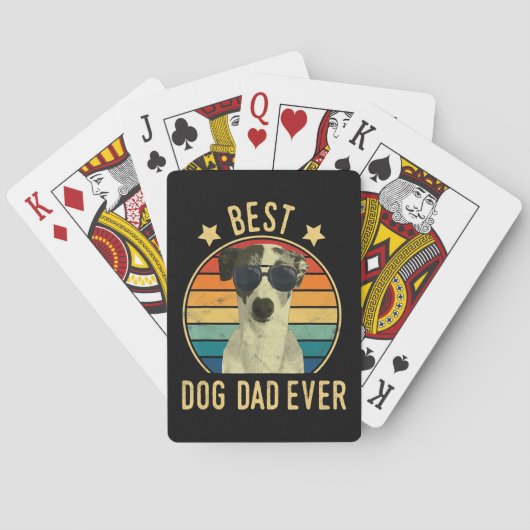 Mannen beste hond pap ooit Italiaanse feestdag Pokerkaarten (Achterkant)