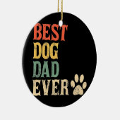 Mannen beste hond vader ooit  hond vader retro keramisch ornament (Rechts)
