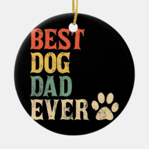 Mannen beste hond vader ooit  hond vader retro keramisch ornament