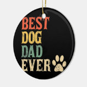 Mannen beste hond vader ooit  hond vader retro keramisch ornament (Links)