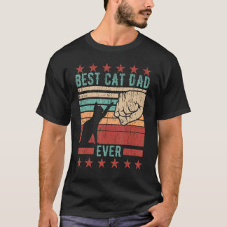 Mannen Beste Kat Papa Ooit   Vaderdag Retro Zonson T-shirt