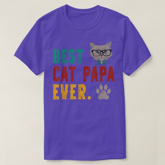 Mannen  beste kat-papa's ooit op maat van vaders t-shirt (Design voorkant)