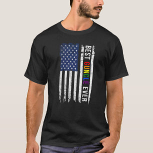 Mannen beste oom ooit regenboog Amerikaanse vlag L T-shirt