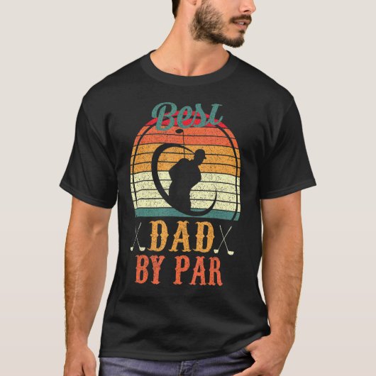 Mannen Beste Pap Door Par Daddy Vaderdag Golf Vint T-shirt (Voorkant)