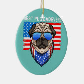 Mannen beste pap ooit Amerikaanse vlag Keramisch Ornament (Rechts)