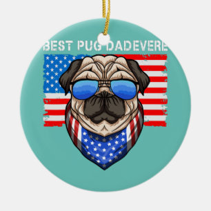Mannen beste pap ooit  Amerikaanse vlag Keramisch Ornament