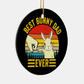 Mannen beste pap ooit  konijnenhoed keramisch ornament (Rechts)
