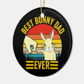 Mannen beste pap ooit  konijnenhoed keramisch ornament (Links)
