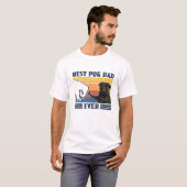 Mannen beste pap ooit zwart versie Funny Dog Lov T-shirt (Voorkant volledig)