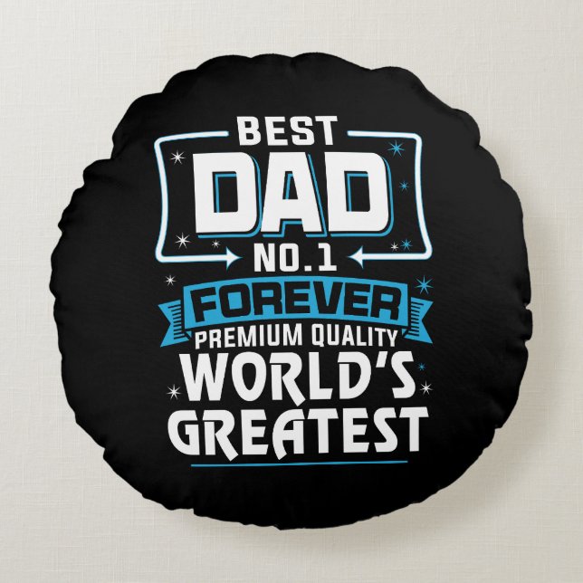 Mannen Beste pap pap 's werelds grootste nr.1 Rond Kussen (Voorkant)