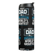 Mannen Beste pap pap 's werelds grootste nr.1 Thermosbeker (Gedraaid links)