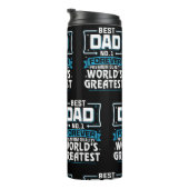 Mannen Beste pap pap 's werelds grootste nr.1 Thermosbeker (Geroteerd rechts)
