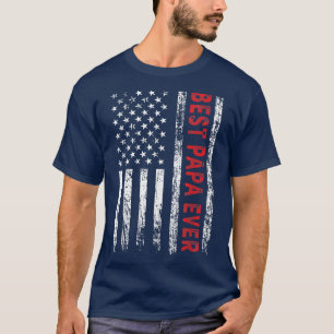 Mannen beste papieren ooit Amerikaanse vlag opa fa T-shirt