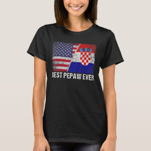 Mannen beste pepaw ooit Kroatië vlag patriottische T-shirt