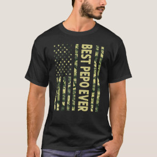 Mannen Beste Pepo Ooit Amerikaanse vlag Opa Fath T-shirt