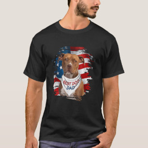 Mannen beste Pitbull Terriër Papa Ooit Amerikaanse T-shirt