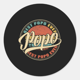 Mannen beste pop ooit retro Funny Gifts Dad Ronde Sticker