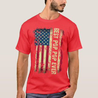 Mannen beste Pop Pop ooit Amerikaanse vlagvaders D T-shirt