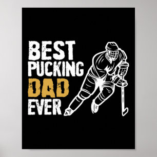 Mannen Beste Puckende Papa Ooit Retro IJshockey Co Poster
