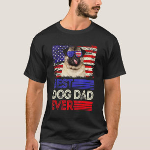 Mannen beste pug pap ooit Amerikaanse vlag T-shirt
