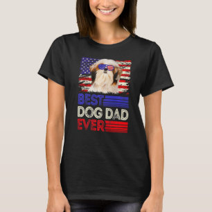 Mannen beste sjiitische Tzu pap ooit Amerikaanse v T-shirt